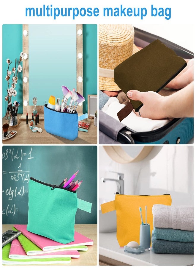 Saintrygo 30 Pcs Makeup Bag Travel Canvas Cosmetic Bag Bulk Multipurpose Small Makeup Pouch for Purse Portable Blank Zipper Toiletry Organizer DIY for Women Assorted Color(Classic,8.7 x 5 x 1.8 Inch) - Image 5