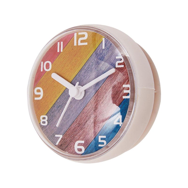 White Waterproof Bathroom Clock with Suction Cup for Shower Mirror Refrigerator Door - Image 2