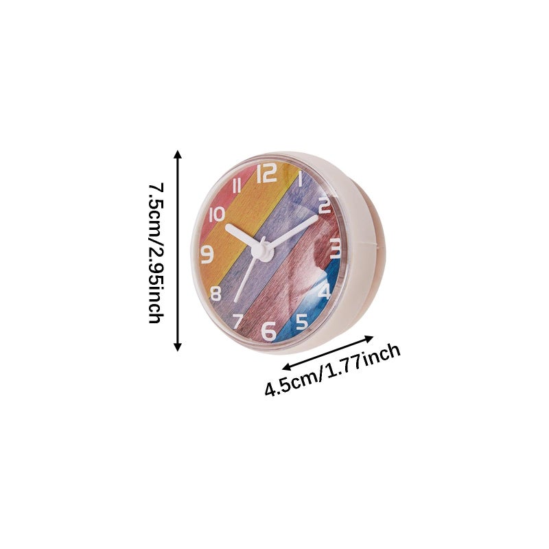 White Waterproof Bathroom Clock with Suction Cup for Shower Mirror Refrigerator Door - Image 4