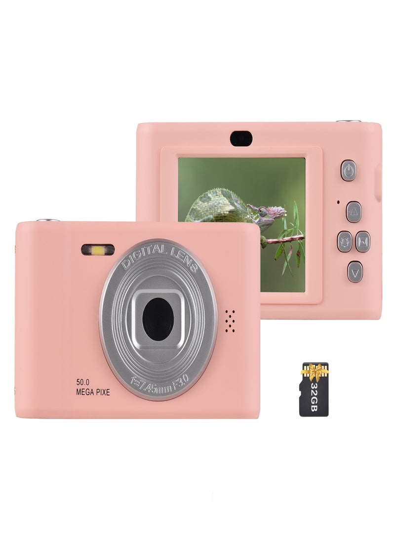 1080P Digital Camera Digital Video Camera 50MP Photo Dual Lens 2.4 Inch Screen 8X Digital Zoom Built-in Flash Battery with 32GB TF Card Birthday Festival Gift for Kids Students Teenagers  - Image 1