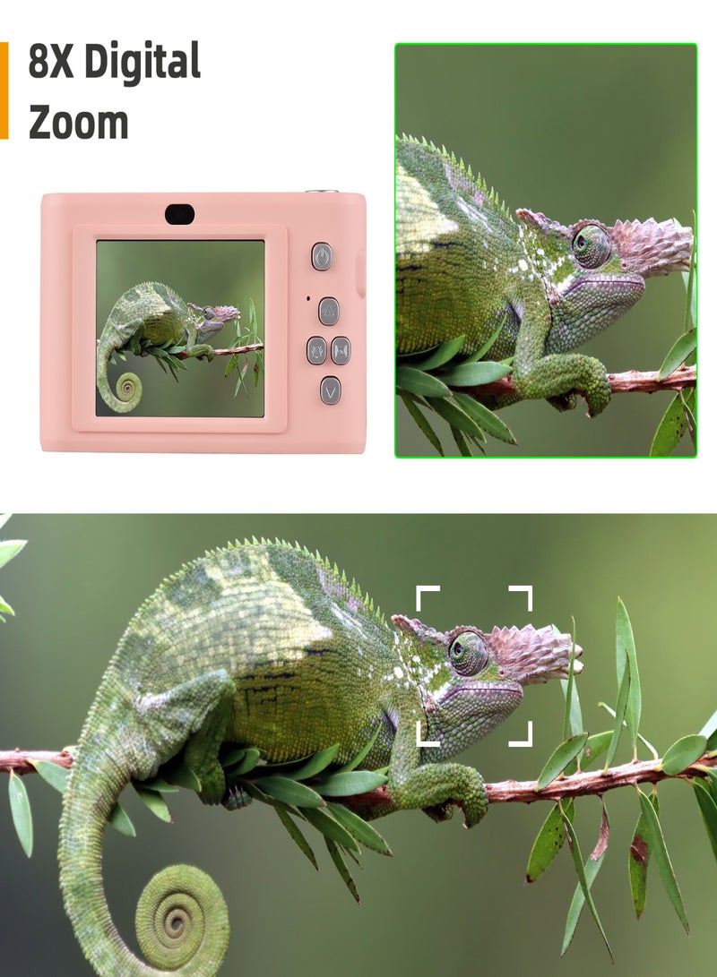 1080P Digital Camera Digital Video Camera 50MP Photo Dual Lens 2.4 Inch Screen 8X Digital Zoom Built-in Flash Battery with 32GB TF Card Birthday Festival Gift for Kids Students Teenagers  - Image 4