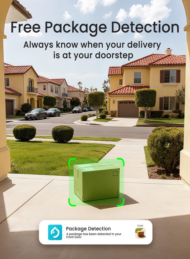 youkey Doorbell Camera Wired with Chime, No Monthly Fee, 2K Wired Doorbell with Head-to-Toe Video, Package Detection, 2.4/5GHz WiFi-6, Built-in 8GB Storage, Two-Way Talk, Color Night Vision, DB322 - Image 4