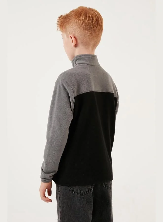 Lela Lela Soft Texture Half Zipper Color Block Stand Collar 2-Pack Polar Kids POLAR 5905004S2