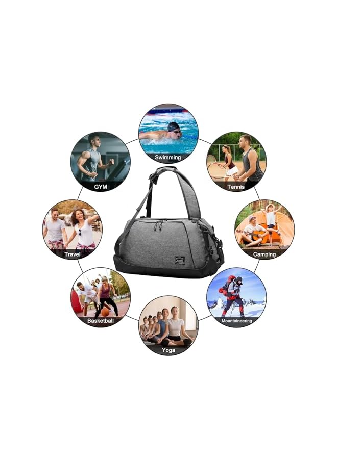 PROMASS Gym Bag Sports Duffle Bags Backpack Travel Weekender Bag Workout Bag With Wet Pocket & Shoes Compartment For Men Women, 46L, Lightweight Grey - Image 5