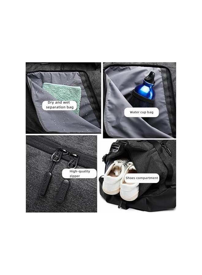 PROMASS Gym Bag Sports Duffle Bags Backpack Travel Weekender Bag Workout Bag With Wet Pocket & Shoes Compartment For Men Women, 46L, Lightweight Grey - Image 4