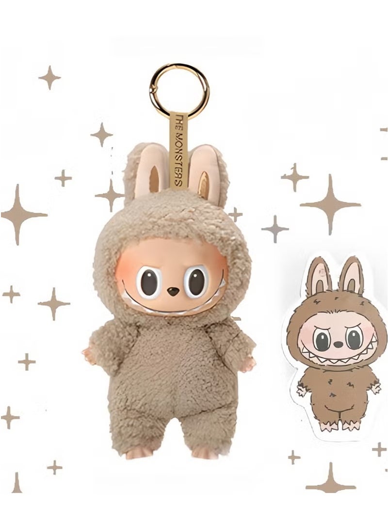 LABUBU Doll Pendant Labubu Macaron Vinyl Plush Doll 17cm ,Perfectly Matched With Labubu's Clothing（Toffe Candy）  - Image 1