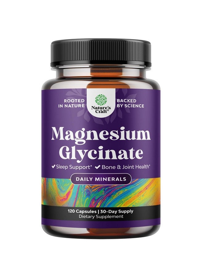 Natures Craft Pure Magnesium Glycinate 400mg Per Serving - Vegan High Absorption Chelated Magnesium Capsules for Women & Men 400mg for Mood Sleep and Relaxation Support - 30 Servings - Image 1