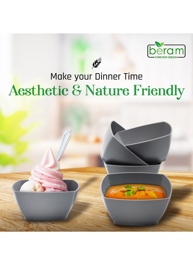 Beram - 16 Piece Square Dinner Set, Wheat Straw Dining Table Accessories, Healthy Kitchen Products, Plates and Bowls, Microwave Safe and BPA Free, Daily Use Dinnerware - Image 1