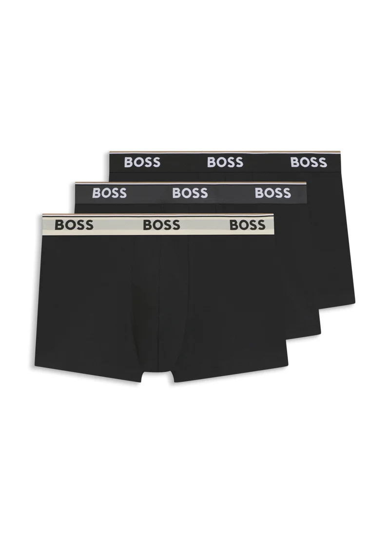بوس Three-pack of stretch-cotton trunks with logo waistbands