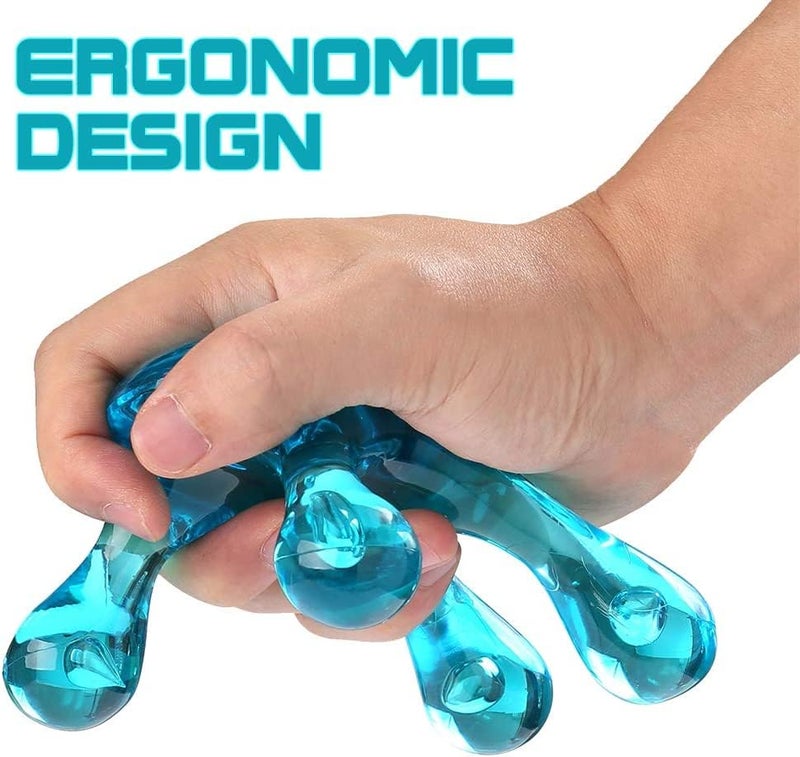 Melonsun Palm Massage Tool - Easier Grip Massage Handheld Tool, Four-Point Massage Tool, for Deep Tissue Pain Relief (Blue) - Image 2