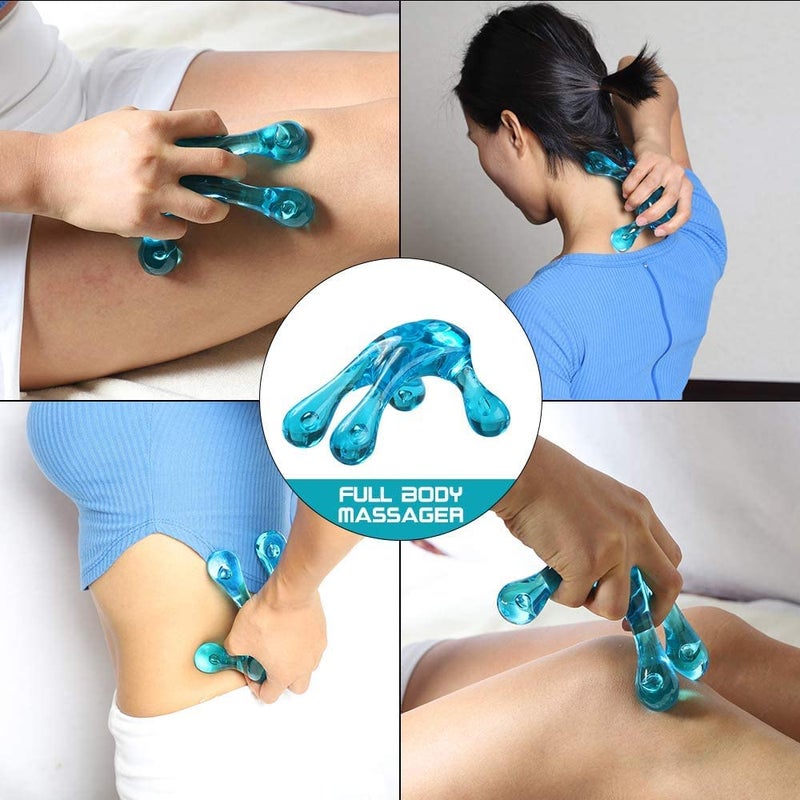 Melonsun Palm Massage Tool - Easier Grip Massage Handheld Tool, Four-Point Massage Tool, for Deep Tissue Pain Relief (Blue) - Image 4
