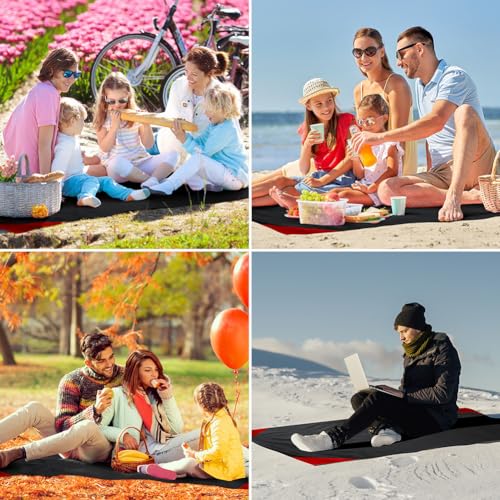 Ainiv Picnic Blanket, Mini Pocket Beach Mat 78.8 x 82.7IN (5-7 People) Foldable, Lightweight Waterproof Sand Free, Foldable Thin Ground Sheet for Outdoor Camping Hiking Travel - with Hand Strap - Image 5