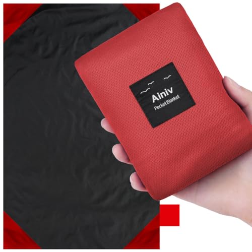 Ainiv Picnic Blanket, Mini Pocket Beach Mat 78.8 x 82.7IN (5-7 People) Foldable, Lightweight Waterproof Sand Free, Foldable Thin Ground Sheet for Outdoor Camping Hiking Travel - with Hand Strap - Image 1