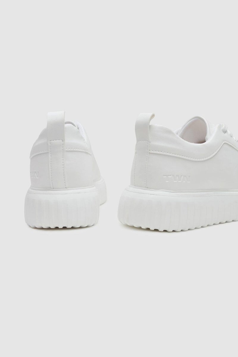 twn White Thick White Soled Lace-Up Sneaker Shoes 3EC09ORT0381  - Image 3