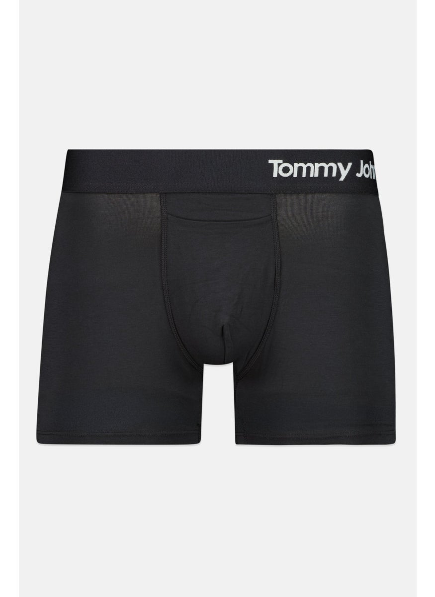 Tommy John - Men 2 Pieces 6 Inseam Brand Logo Boxer Briefs, Black - Image 1