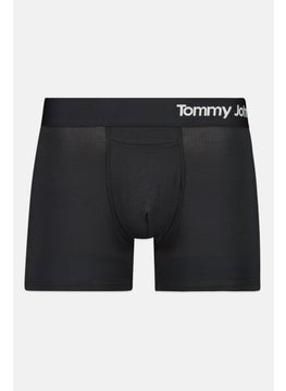 Tommy John Men 2 Pieces 6 Inseam Brand Logo Boxer Briefs, Black  - Image 3