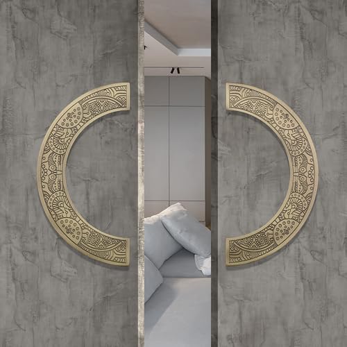 WODIX Zenta Design Main Door and Glass Door Handle Round C Shape 8 inch 2 pcs (Brass Antique) - Image 4