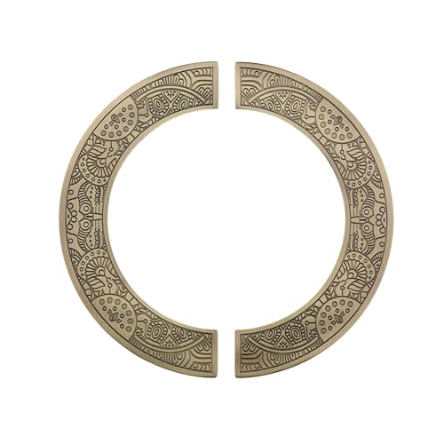 WODIX Zenta Design Main Door and Glass Door Handle Round C Shape 8 inch 2 pcs (Brass Antique) - Image 1