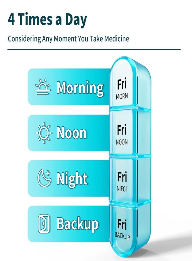 Daviky Weekly Pill Organizer 4 Times a Day, Pill Box 7 Day, Medicine Organizer Portable for Travel with Removable Individual Pill Case Pill Container to Hold Daily Vitamin, Supplement and Medication - Image 3