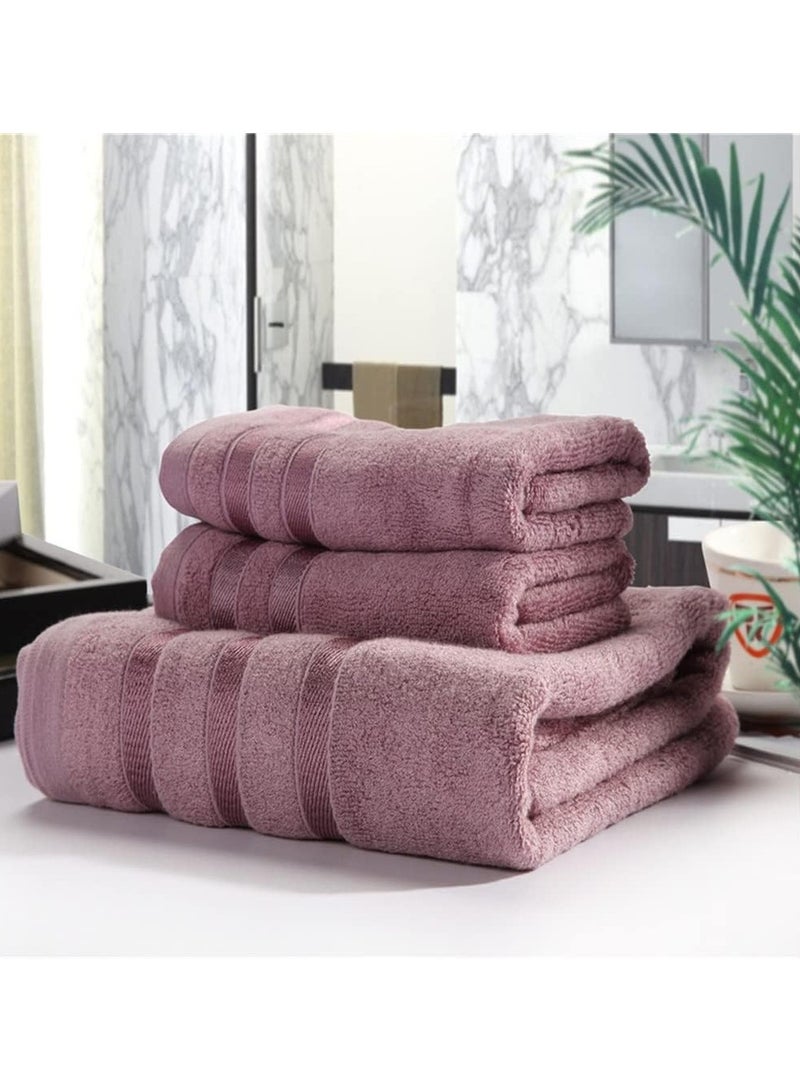 3 Pieces Bath Towel Set, bamboo fiber towel set includes 1 bath towels of 70*140cm, 2 hand towels of 34*75cm,Ultra Soft Towel Set for Bathroom - Image 2