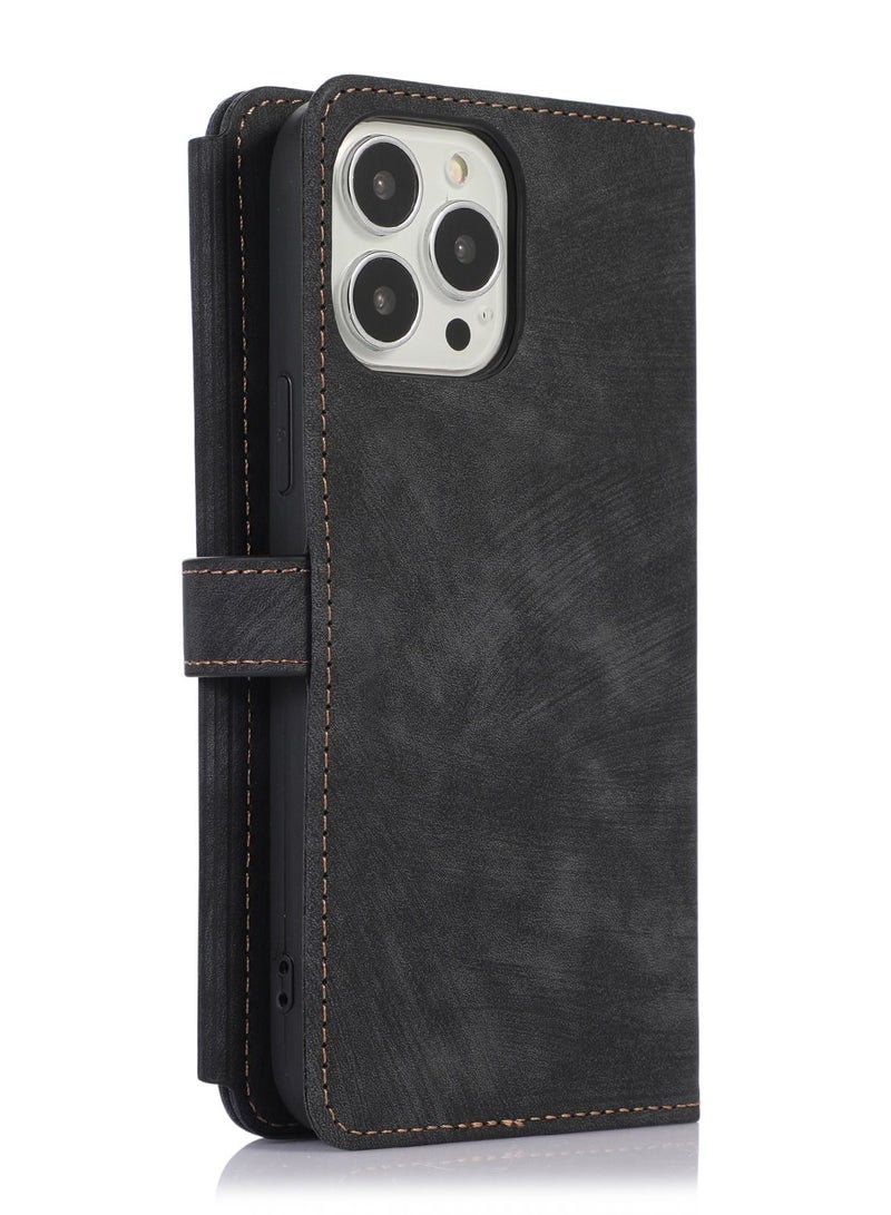 Suteni Flip Cover Leather Protective Hidden Purse Phone Case for iPhone - Image 2