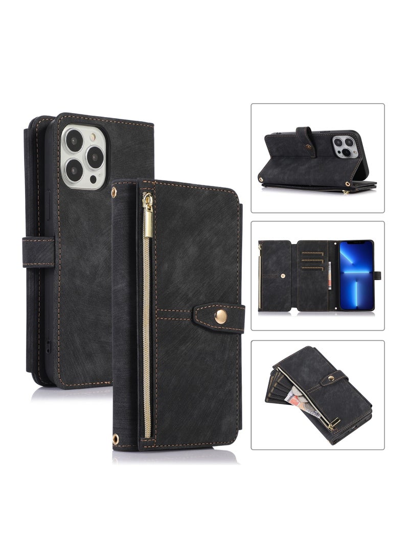Suteni Flip Cover Leather Protective Hidden Purse Phone Case for iPhone - Image 3
