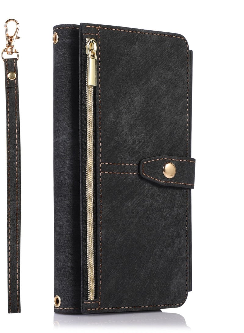 Suteni Flip Cover Leather Protective Hidden Purse Phone Case for iPhone - Image 1