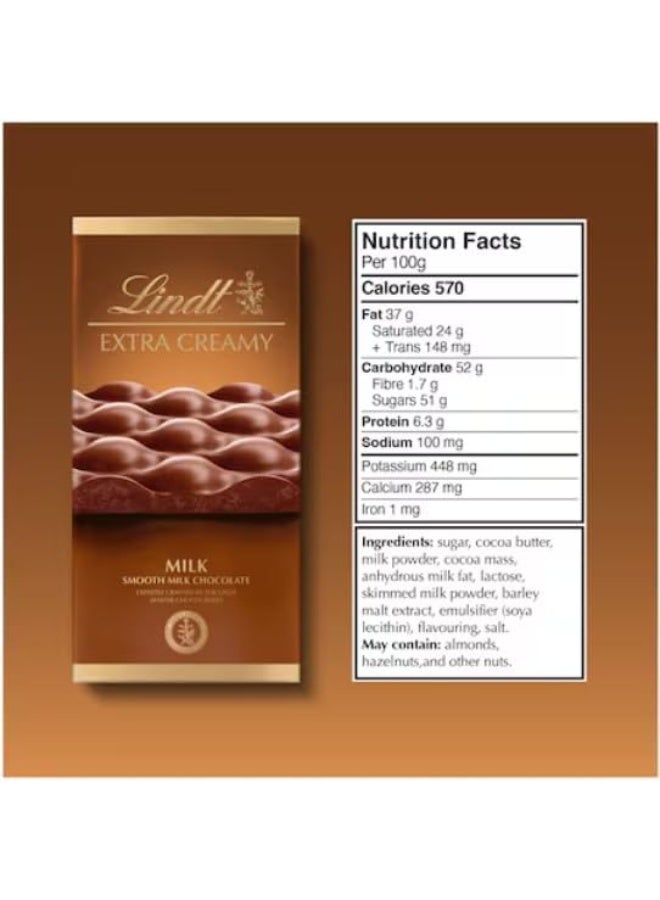 Lindt Extra Creamy Milk Chocolate Bar 80grams - Image 2