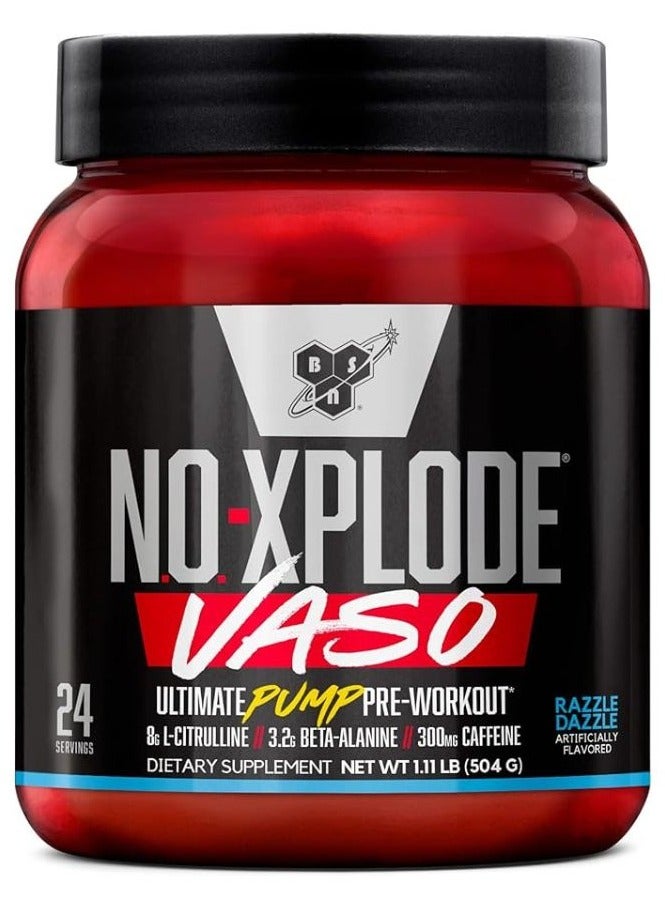 BSN No-xplode Vaso Pump, Razzle Dazzle, 1.11 lb, 4 in1 Ultimate Pump Blend