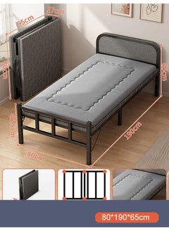 NKX Portable Foldaway household Simple Bed companion with Lambwool Matress 80 cm  - Image 1