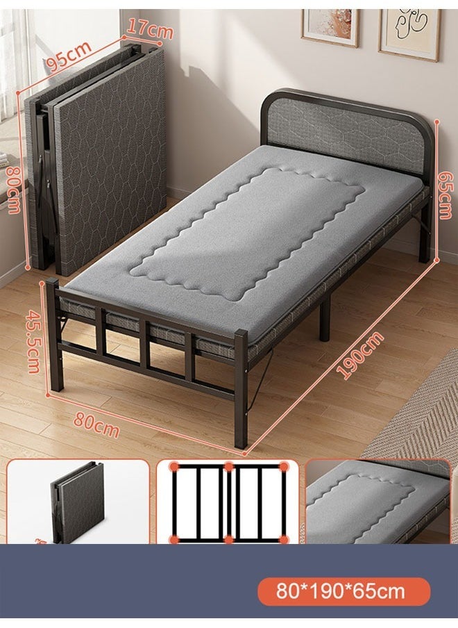 NKX Portable Foldaway household Simple Bed companion with Lambwool Matress 80 cm  - Image 1