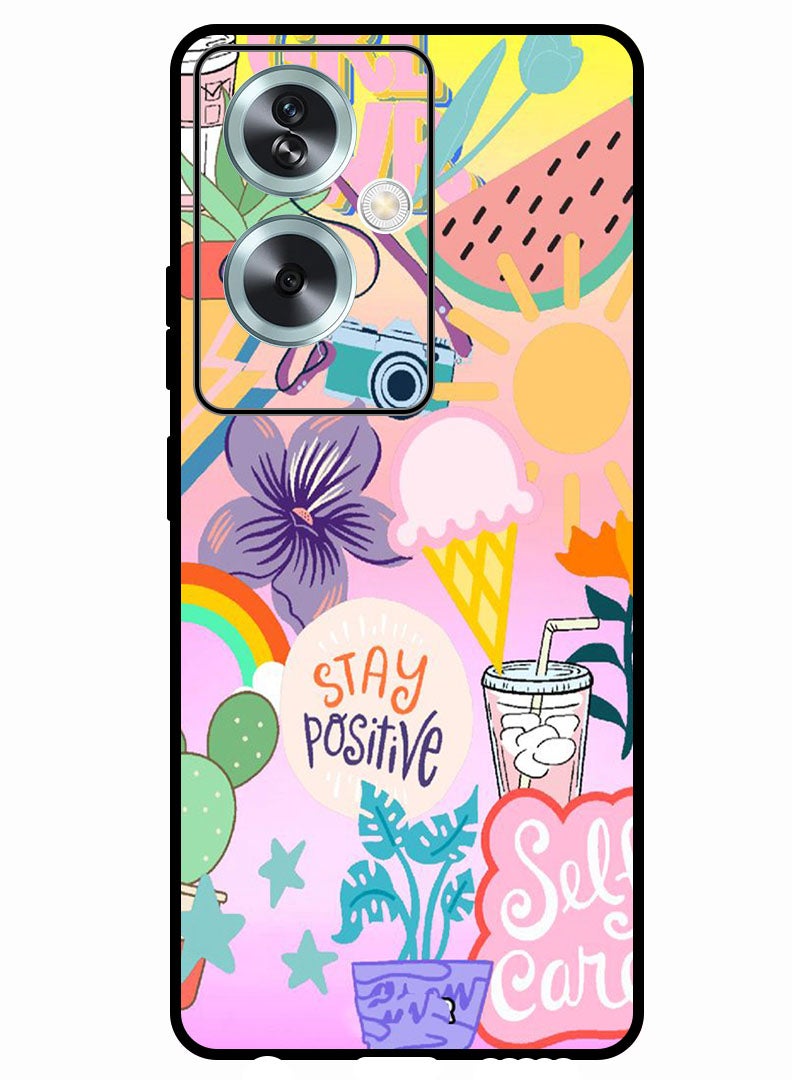 Theodor Protective Case Anti Scratch Shock Proof Bumper Cover For Oppo A79 5G Stay Positive - Image 1