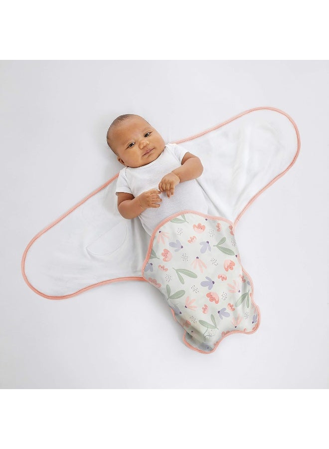 ingenuity Ingenuity Farewell Fuss Adjustable Easy-Wrap 2-pk Baby Swaddle Set - Posy  - Image 3