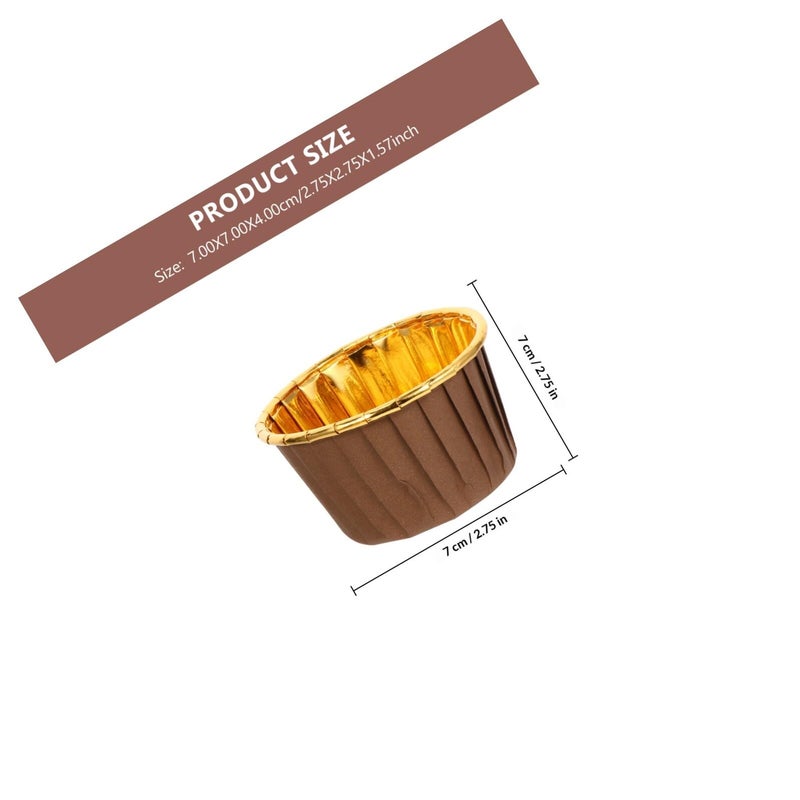 200pcs Rose Gold Metallic Heat Resistant Baking Cups Muffin Cupcake Paper Liners with Rolled Edges - Image 3