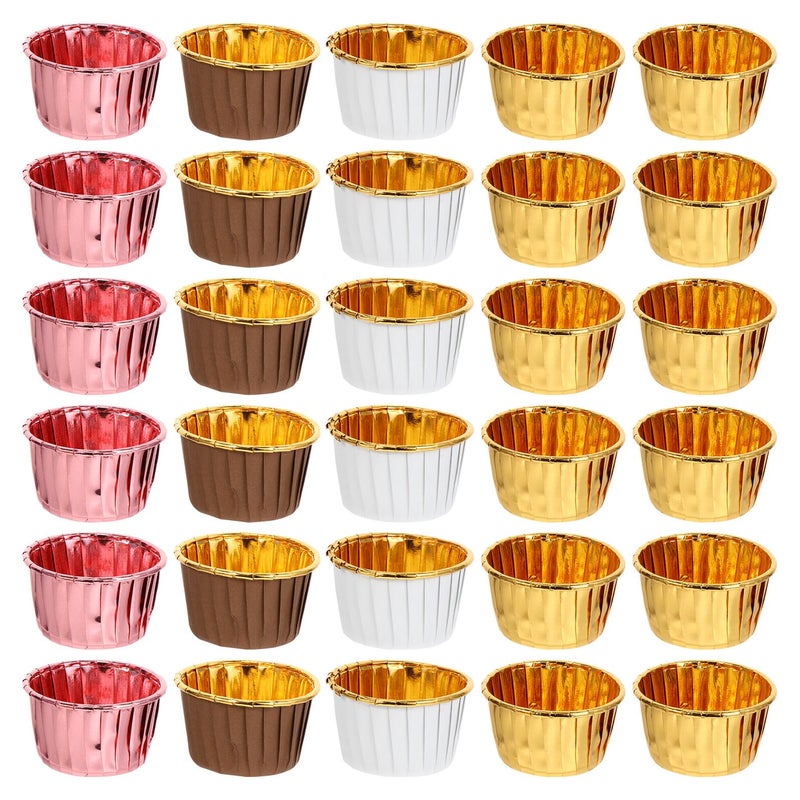 200pcs Rose Gold Metallic Heat Resistant Baking Cups Muffin Cupcake Paper Liners with Rolled Edges - Image 2