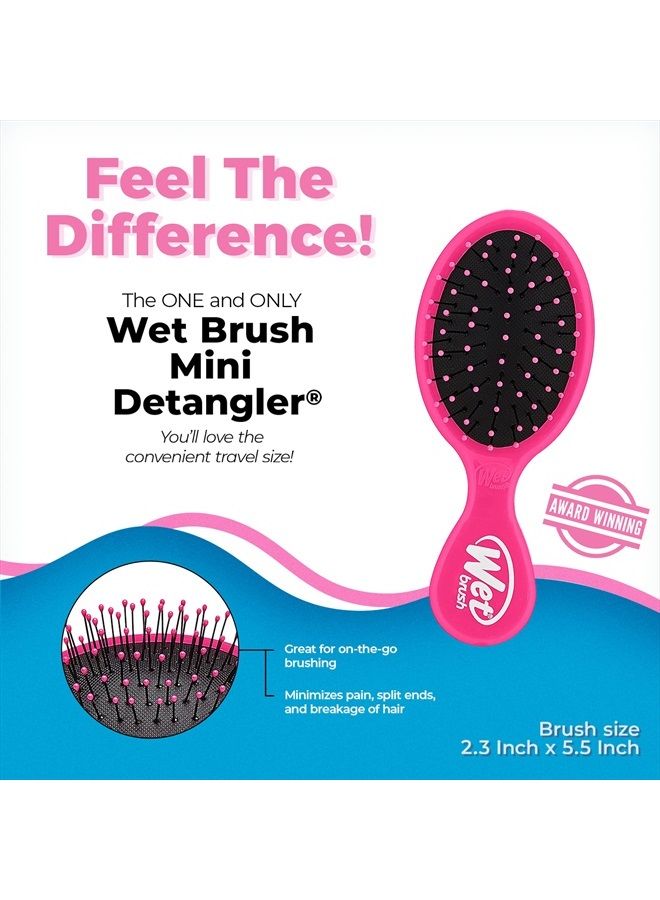 Wet Brush Squirt Detangler Hair Brushes - Pink - Mini Detangling Brush with Ultra-Soft IntelliFlex Bristles Glide Through Tangles with Ease - Pain-Free Comb for All Hair Types - Image 2