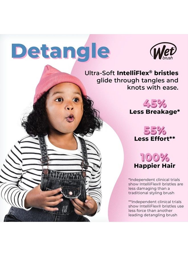 Wet Brush Squirt Detangler Hair Brushes - Pink - Mini Detangling Brush with Ultra-Soft IntelliFlex Bristles Glide Through Tangles with Ease - Pain-Free Comb for All Hair Types - Image 3