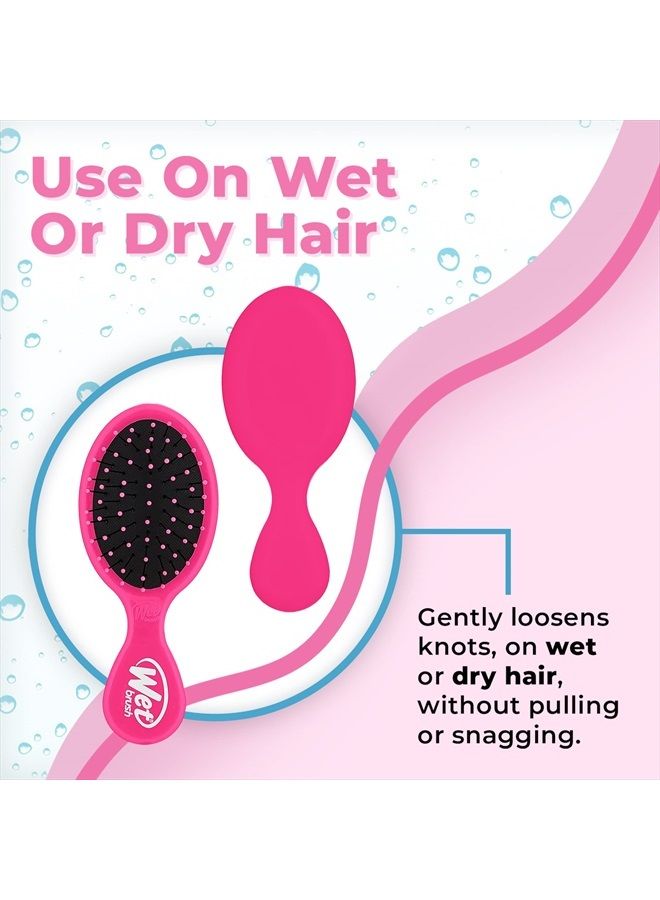Wet Brush Squirt Detangler Hair Brushes - Pink - Mini Detangling Brush with Ultra-Soft IntelliFlex Bristles Glide Through Tangles with Ease - Pain-Free Comb for All Hair Types - Image 4
