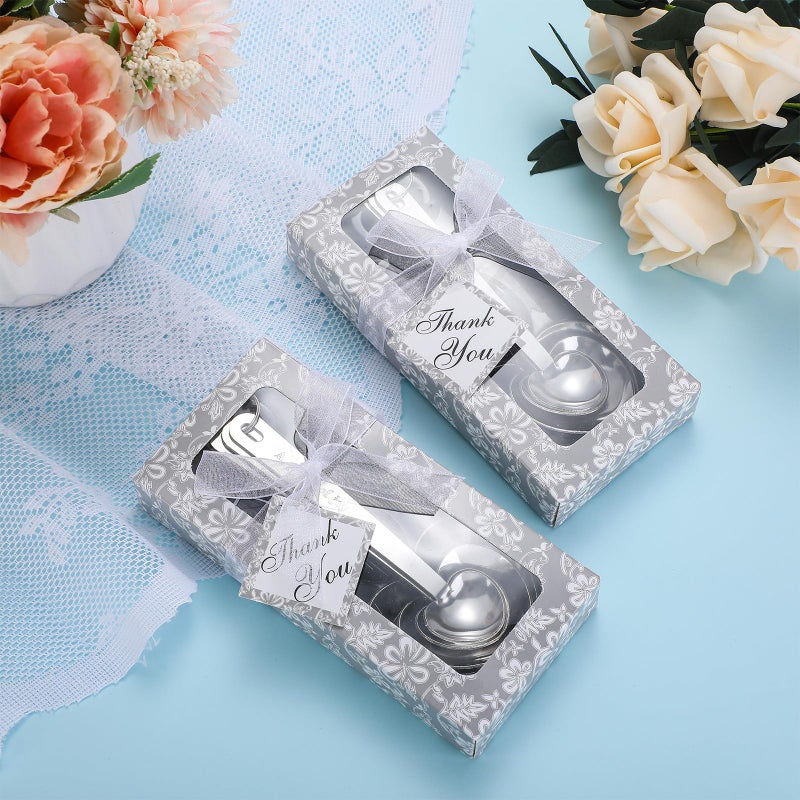 Yinder 50 Set Heart Shaped Measuring Spoons Wedding Favors for Guests Measuring Spoon Favors Gift with Gift Box and Thank You Card for Wedding Bridal Shower Baby Shower Birthday Souvenirs(Silver) - Image 5