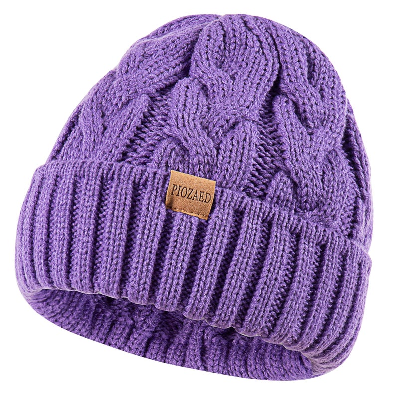 PIOZAED Womens Winter Knitted Beanie Hat Knit Warm Skull Cap Skull Cap Beanie for Women 2 Packs - Image 3