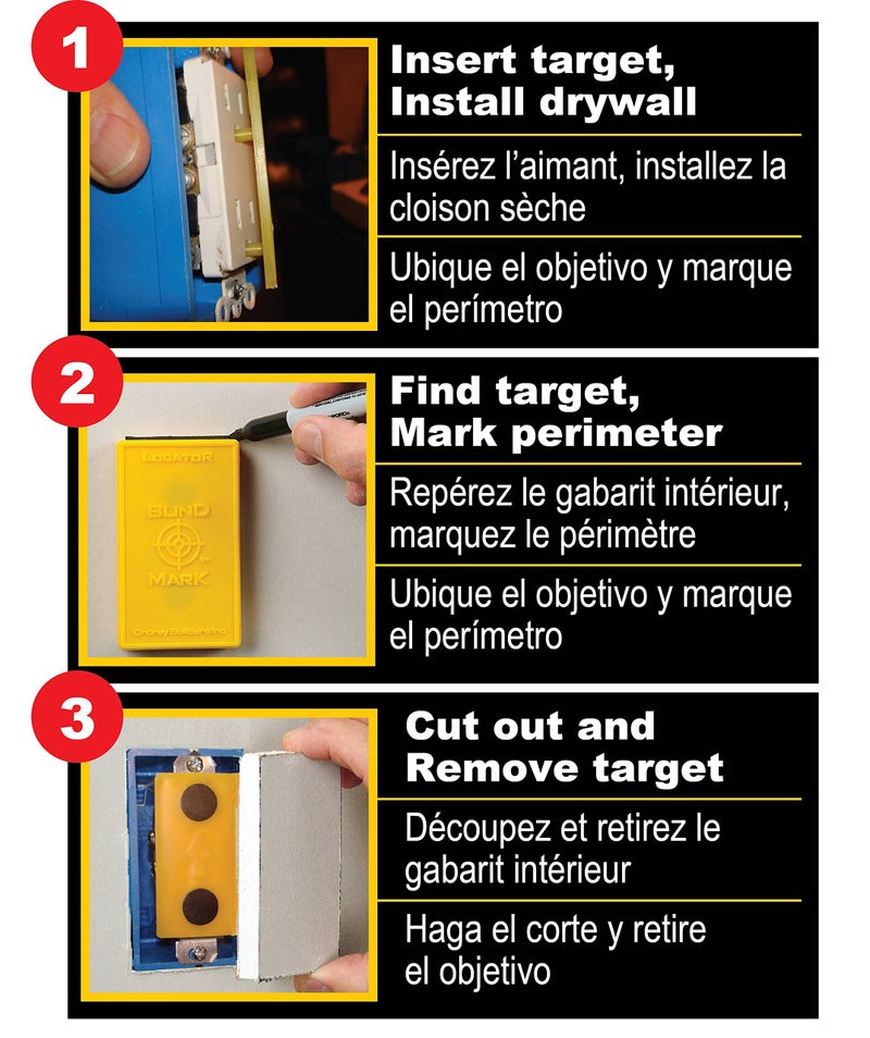 Calculated Industries 8120 Plug Mark Drywall Electrical Box Cutout Locator for Existing Electrical Outlets in Rehabilitation and Replacement Work, Red - Image 3