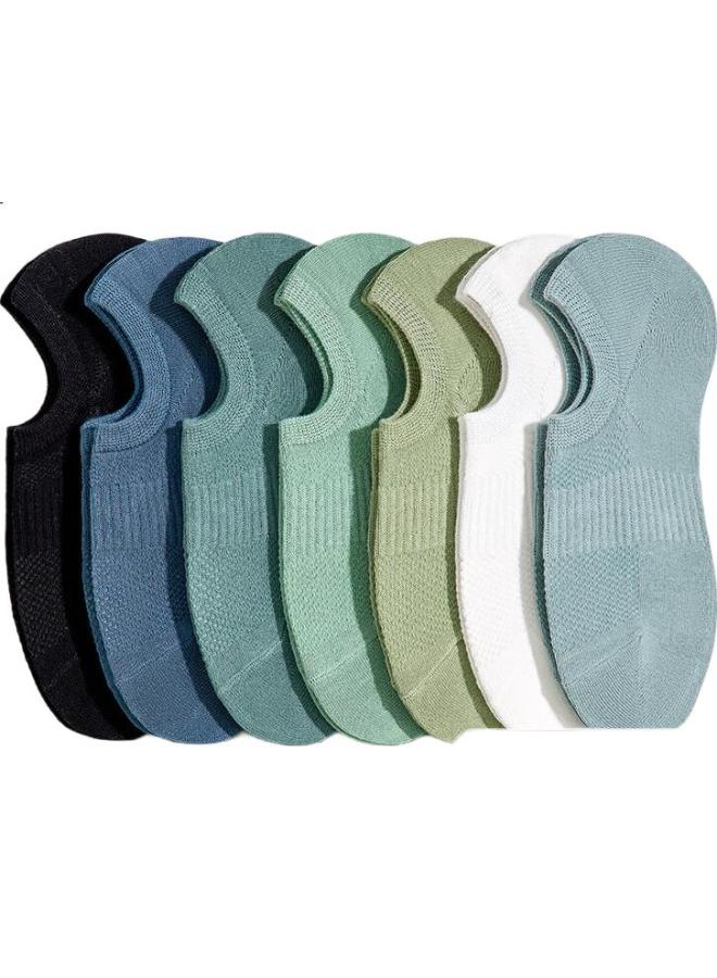 Modal 7 Pairs Of Men'S Boat Socks, Short Socks For Summer, Thin Mesh Cotton Socks, 7A Antibacterial And Odor-Resistant Socks, Student Summer Sports Socks - Image 1