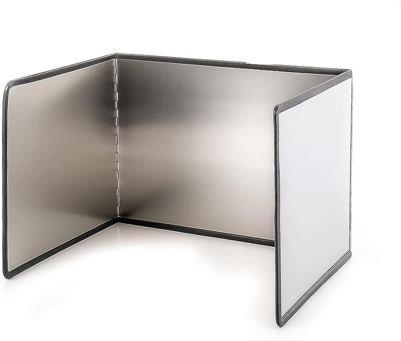 CJFNDFA 3-Sided Splatter Guard - Stainless Steel Foldable Grease Splatter Screen for Frying Pan, Nonstick & Heat Resistant Stove Top Shield, Stops Oil Splashes for Safer Cooking Diverse operation compatible - Image 1