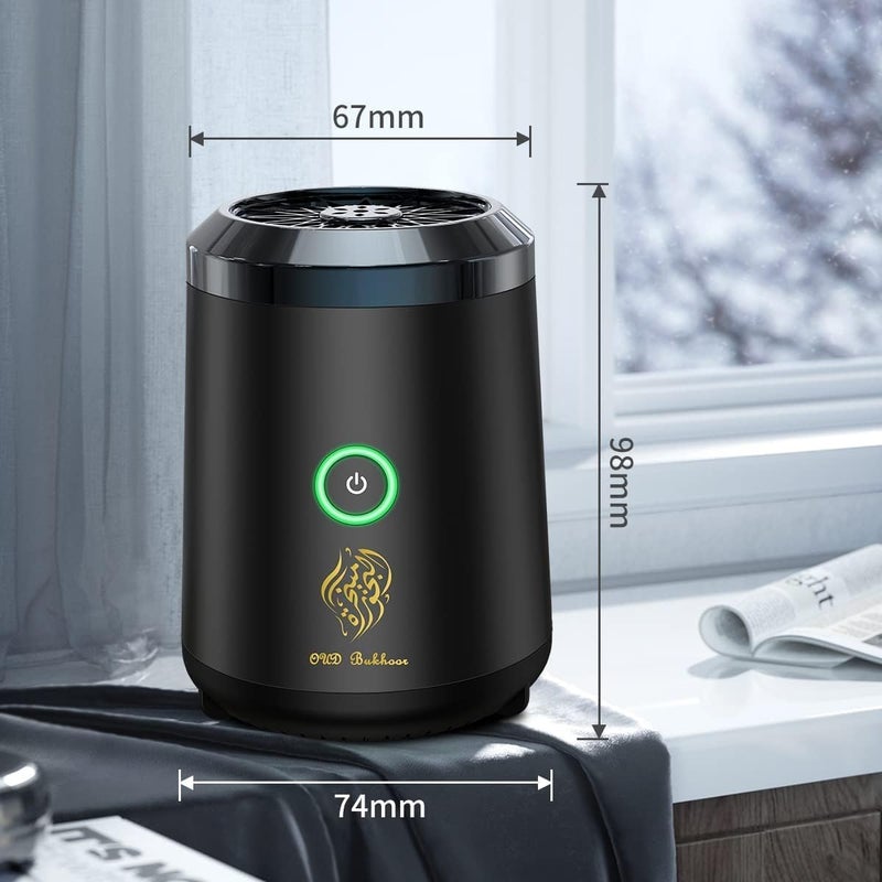 GLEVAR Portable Electric Incense Burner | USB Rechargeable Mini Aroma Diffuser for Car, Office & Home, Travel-Friendly Arabic Bakhoor Burner, Smokeless Fragrance Dispenser - Image 2