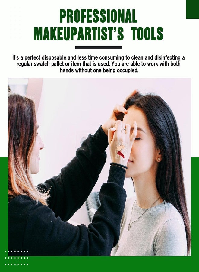 Jeffdad جيفداد 100 قطعة لوحة مكياج يدوية للاستخدام الفردي لوحة خلط مكياج شريط فنان مستلزمات تجميل شفافة مقاومة للماء للنساء (6 * 6 سم) - Image 5