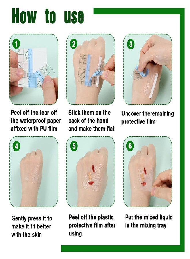 Jeffdad جيفداد 100 قطعة لوحة مكياج يدوية للاستخدام الفردي لوحة خلط مكياج شريط فنان مستلزمات تجميل شفافة مقاومة للماء للنساء (6 * 6 سم) - Image 4