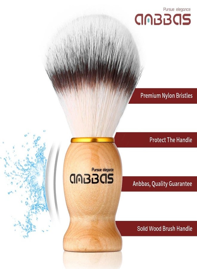 Anbbas 5IN1 Shaving Brush Set,Nylon Bristles Wood Handle and Stainless Steel Soap Bowl,ABS Wall Mounted Shaving Holders for Brush and Bowl with 3.5 oz Shaving Soap Refill - Image 4