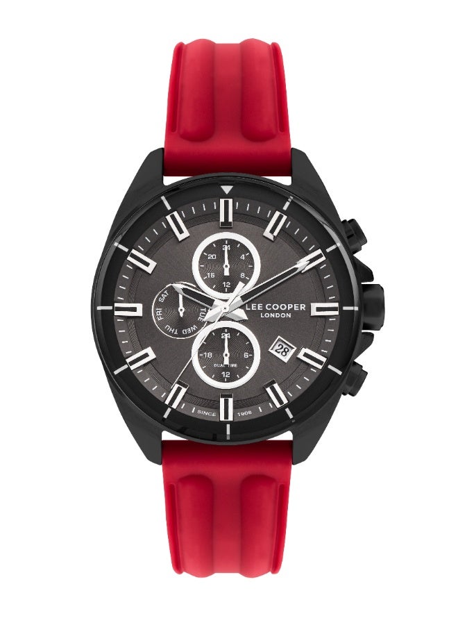 Lee Cooper ساعة متعددة الوظائف للرجال من السيليكون LC07881.668 - 46 مم - Image 1