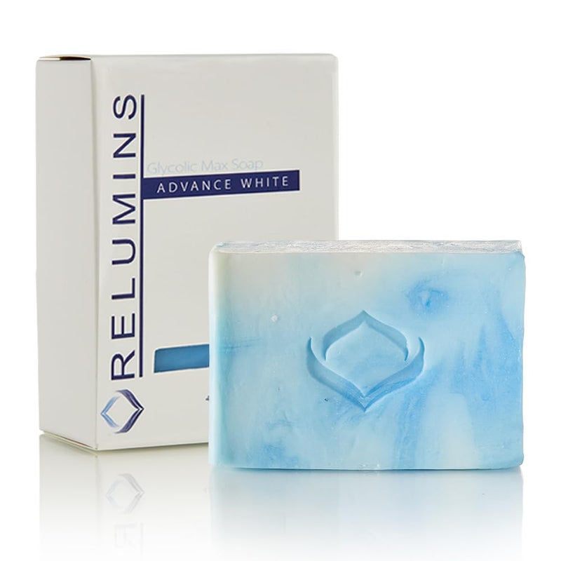 RELUMINS Relumins Glycolic Acid Soap Bar with Aloe and Salicylic Acid  Gentle AHA Mild Peel for Smoother Soothing Skin  Exfoliating Bar Soap with Professional Spa Formula 135g x 1 Bar 