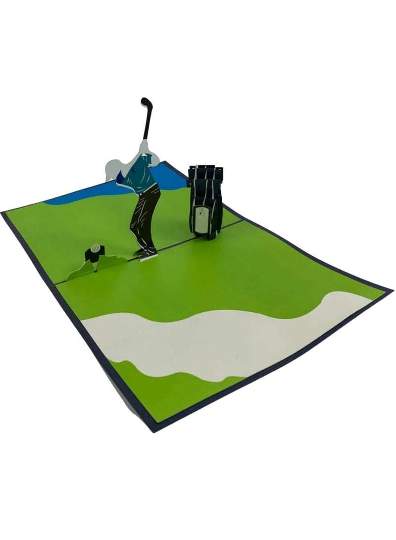 Abra Cards Golfer and Bag Pop Up Card - Best Fathers Day Gift  - Image 1